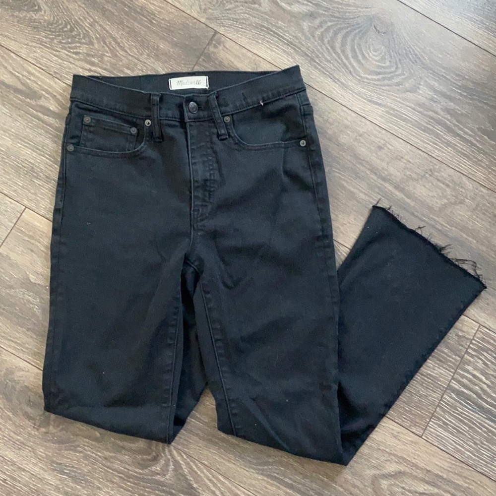 Madewell Black Distressed Cali Demi Denim